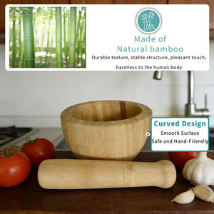 ชุดครกและสากไม้ไผ่แบบกำหนดเองสำหรับห้องครัว - Product Image 5