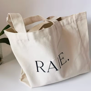 Sac fourre-tout en toile de coton écologique 12OZ avec cordon de serrage, motif lettres, grande capacité, pour mariage, plage et shopping, personnalisable avec logo - Product Image 3