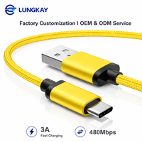 Câble USB industriel A vers Type C, charge rapide 3A, 480 Mbps, blindé, tressé en nylon, pour OEM ODM, scanner médical, CNC
