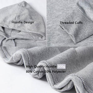 300G Pure Color Pull à capuche à col rond 80% coton 20% Polyester pour hommes et femmes - Product Image 2