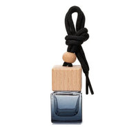 Flacon de parfum en verre noir carré de 8 ml avec bouchon à vis, huile essentielle pour voiture, aromathérapie, pendentif pour rétroviseur, contenant de parfum vide
