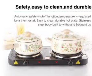 Fornello Elettrico a Doppia Piastra da 2000W, Multifunzione con Mantenimento del Calore, per Bollire Acqua, Preparare Tè e Caffè - Product Image 4