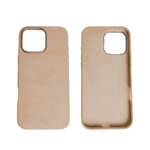 Personnalisation, matériau <span class=keywords><strong>Alcantara</strong></span> véritable, étui de téléphone en cuir magnétique doré de luxe pour <span class=keywords><strong>iPhone</strong></span> 16 <span class=keywords><strong>Pro</strong></span> Max - Product Image 3