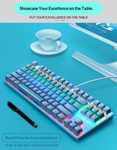 Clavier mécanique rose mignon pour fille, 87 touches, axe bleu, chocolat, pour le bureau, la saisie et les jeux - Product Image 3