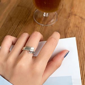 Geometric Chain <b>Ring</b> S925 Sterling <b>Silver</b> Women's Minimalist Retro Design Gift Jewelry - Product Image 3