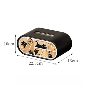 Cá nhân hình bầu dục Mô hộp da sang trọng trang trí nội thất mô hộp bìa Máy tính để bàn khăn ăn chủ - Product Image 1