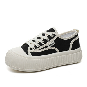 Nuevos Mocasines de Lona 2026, Zapatos Deportivos de Moda para Primavera, Otoño y Verano, con Suela Gruesa, Cierre de Cordones, Parte Superior de PU, Antideslizantes, para Estudiantes - Product Image 1