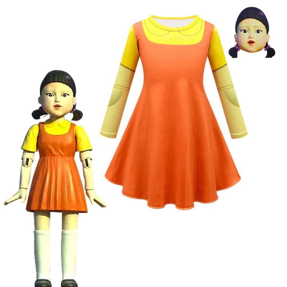 Neues Design Kinder gruselig Das Giant Robot Girl Cosplay und neue Kostüme Korean Game Doll Dress