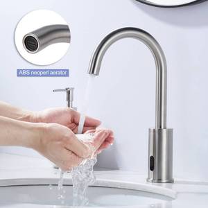 Bathroom Tall Waterfall Sensor Mixer Tap Automatic Bathroom Sink Faucet With Control Box and Temperature Mixer for Vanity - Product Image 3