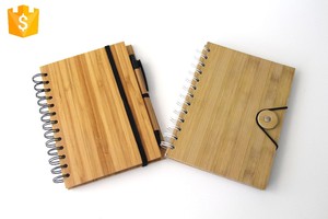 A6 80 Tờ Tùy Chỉnh Tái Chế Bằng Gỗ Tre Bìa Xoắn Ốc Máy Tính Xách Tay Với Bút - Product Image 4