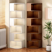 Armoire d'angle moderne en bois avec étagère triangulaire et casier simple pour chambre et salon - Grande capacité, rangement gain de place