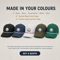 Casquette de golf personnalisée OEM ODM avec patch brodé, perforations laser, respirante, avec cordon, vente en gros