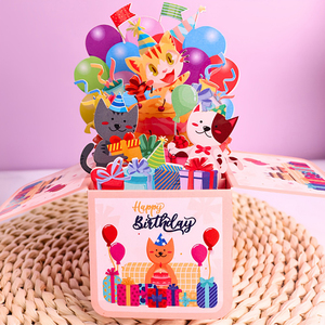 <span class=keywords><strong>Carte</strong></span> de vœux pop-up 3D mignonne pour chat, <span class=keywords><strong>joyeux</strong></span> anniversaire, pour les <span class=keywords><strong>amoureux</strong></span> des chats, boutique d'animaux, <span class=keywords><strong>carte</strong></span> pop-up 3D pour chat, anniversaire - Product Image 1