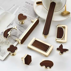 Tiradores de Estilo Song con Base de Aleación de Zinc y Madera de Nogal para Armarios, Cajones, Zapateros y Muebles - Product Image 2