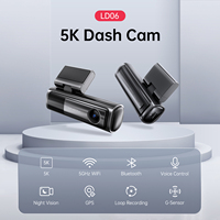 LINGDU LD06 2CH Ultra 4K + 2K Dash Cam avec Bluetooth Built in 5G WiFi GPS Sonny Sensor IMX415 Voice Control DVR Car Black Box