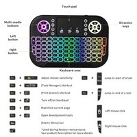 Nuevo Teclado Inalámbrico Mini A8 I8 2022 con Retroiluminación de 7 Colores, 2.4ghz, 7 Colores, Mouse Aéreo con Panel Táctil, Control Remoto para Android TV Box