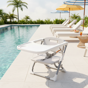 Chaise <span class=keywords><strong>rehausseur</strong></span> portable et pliable moderne pour la sécurité des enfants de 6 mois à 3 ans, équipement pour bébé en plastique pour le camping en plein air et les repas - Product Image 2
