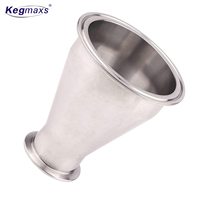 Kegmaxs Tube OD 4 "X 2" Réducteur de raccord sanitaire Tri pince 119x64mm Adaptateur de style virole SS304 Corny Keg Drip Tray