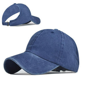 Pare-soleil lavable en denim queue de cheval bouffante Curl cheveux naturels queue de cheval dos nu casquette de baseball pour femmes - Product Image 4