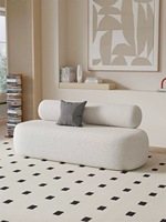 Canapé en velours blanc, magasin de vêtements, espace de repos, salon, canapé modulaire, design minimaliste, adapté aux villas et aux appartements