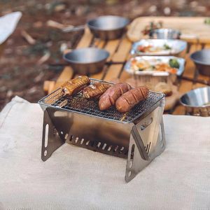 Parrilla Portátil de Carbón de Acero Inoxidable, Estufa de Barbacoa Cromada con Dispositivo de Seguridad contra Llamas, Fácil de Montar, para Interiores/Exteriores - Product Image 6