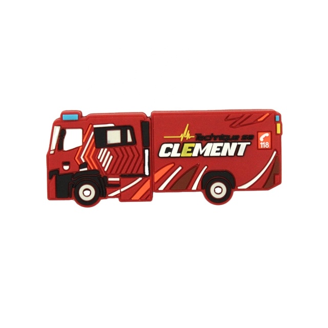 3D Custom Motor Shape Metal USB 3.0 Flash Drive Fire Fighting Truck Design Portable CE ROHS Certified Custom Logo
