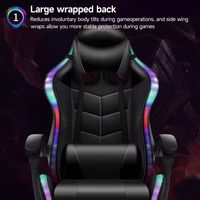 Fauteuil de Gamer Inclinable Coloré en Cuir Predator Racing avec Lumières RGB, Massage et Haut-parleurs