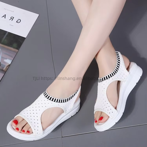 Sandalias de cuña transpirables de verano para mujer, con suela gruesa, cómodas para la playa - Product Image 3