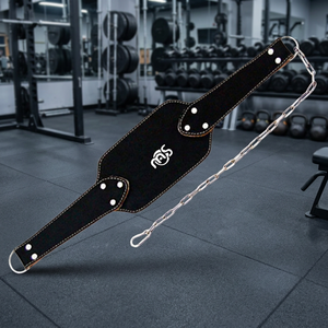 Ceinture de musculation en cuir avec chaîne pour l'haltérophilie, les tractions, la force athlétique et les entraînements de musculation, antidérapante et très résistante - Product Image 3