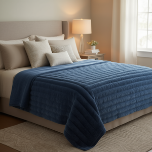 Manta Matrimonial Everest Azul Vaquero de Felpa Reversible para Todas las Estaciones - Product Image 2