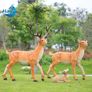 Décorations de fête d'anniversaire sur le thème de la jungle, statues d'<span class=keywords><strong>animaux</strong></span> de la savane en fibre de verre, grands cerfs, girafes, tigres, lions, accessoires en résine pour la location - Product Image 5