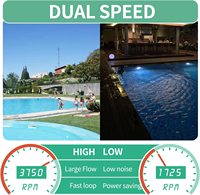 Pompe filtrante à deux vitesses Jade J18007E à grand débit avec filtration et compatibilité eau salée pour piscines enterrées et hors sol