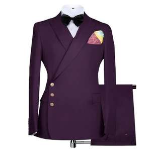 Luce blu abiti da uomo italiano 3 <span class=keywords><strong>bottoni</strong></span> doppiopetto su misura <span class=keywords><strong>pantaloni</strong></span> Blazer Business con abiti da sposa per gli uomini - Product Image 6