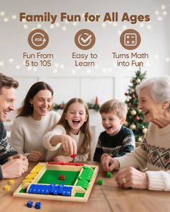 Jeu <span class=keywords><strong>de</strong></span> <span class=keywords><strong>société</strong></span> classique Shut the Box avec dés, <span class=keywords><strong>pour</strong></span> les soirées en famille, la salle <span class=keywords><strong>de</strong></span> classe, les voyages, table en bois, 2 à 4 joueurs - Product Image 3