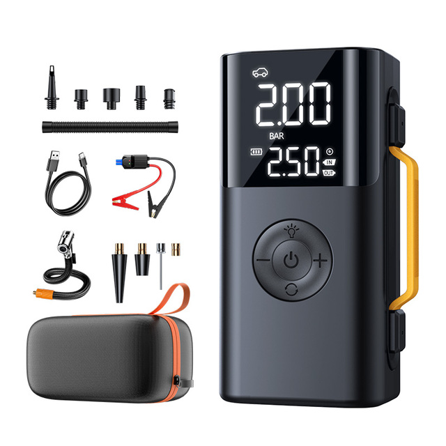 Portable Electric Car Air Compressor Battery Booster 10000mAh Jump Starter Wireless Car Air Pump with Air Blower and Vacuuming