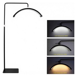 <span class=keywords><strong>Lampe</strong></span> LED <span class=keywords><strong>sur</strong></span> <span class=keywords><strong>pied</strong></span> demi-lune transfrontalière pour broderie <span class=keywords><strong>de</strong></span> cils, protection oculaire, sans ombre, pour nail art et tatouage des sourcils - Product Image 3