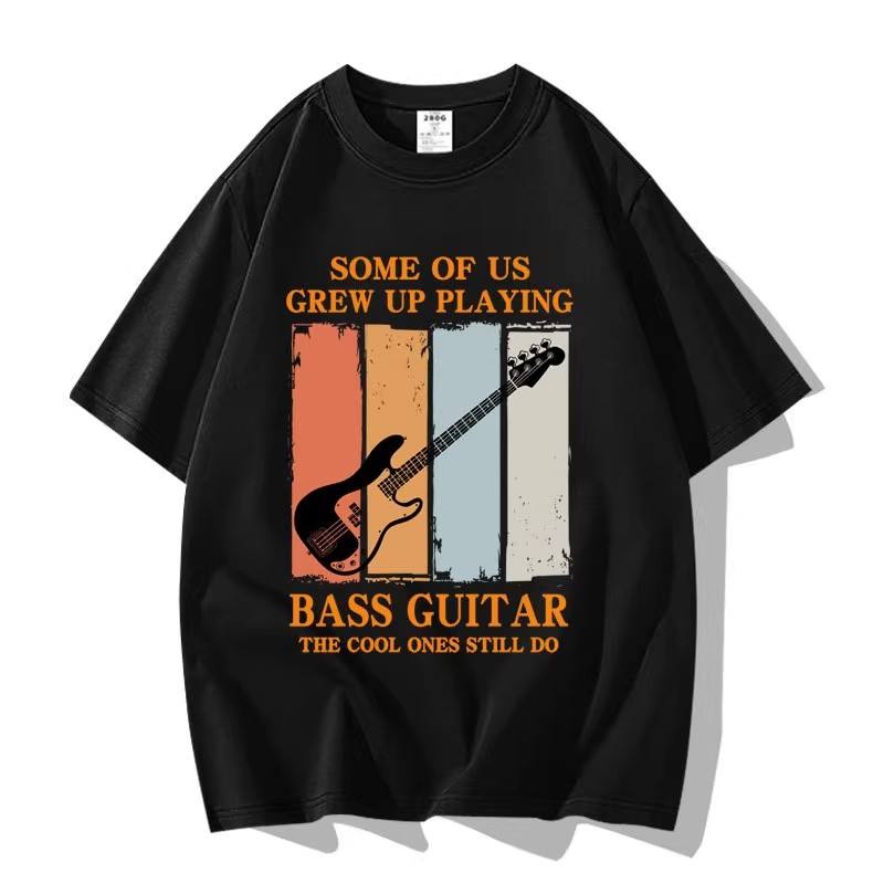 Black Funny Guitar Graphic Tee Shirt 1