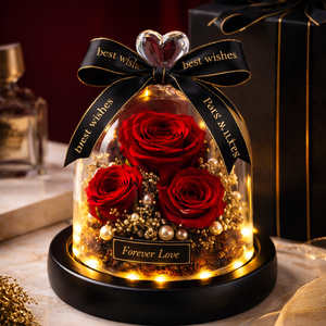 OEM ODM Rosa Rossa Eterna Romantica Sotto Cupola di Vetro, Regalo Floreale Conservato <span class=keywords><strong>per</strong></span> <span class=keywords><strong>Lei</strong></span> - Product Image 2