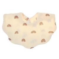Bib Bayi Unisex Anti Air Motif Kartun 100% Katun Buatan Khusus, Kancing Tekan, Anti Bakteri, Untuk Semua Musim