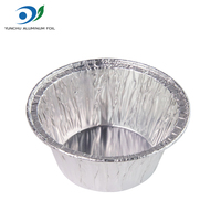Plateau en feuille d'étain de 75ml Boîte ronde en feuille d'étain jetable Bol de cuisson ménager Récipient en feuille d'aluminium pour barbecue