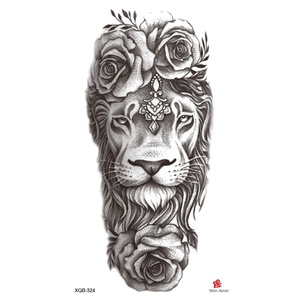 Tatouages temporaires vintage motif crâne de lion et de tigre, imperméables, grand format, pour la moitié du <span class=keywords><strong>bras</strong></span>, faux tatouages autocollants pour hommes - Product Image 3