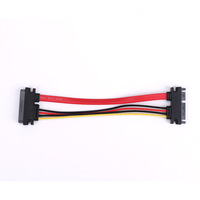 Sata7 + 15 Cable de extensión macho a hembra Cable de alimentación de datos de disco duro de cobre con chaqueta de PVC y blindaje trenzado