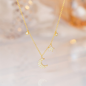 Collar de Mujer CANNER Chapado en Oro de 18K con Plata de Ley 925, Estrella, Luna, Diamante y Circonita Cúbica - Product Image 6