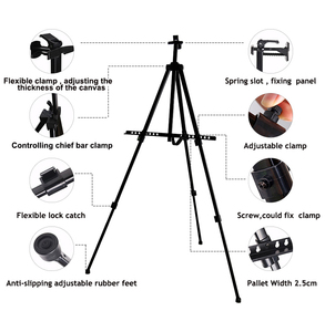 Khung Vẽ Giá Vẽ Khung Gấp Kim Loại Sắt Đen Giá Vẽ Cho Nghệ Sĩ Sinh Viên - Product Image 3