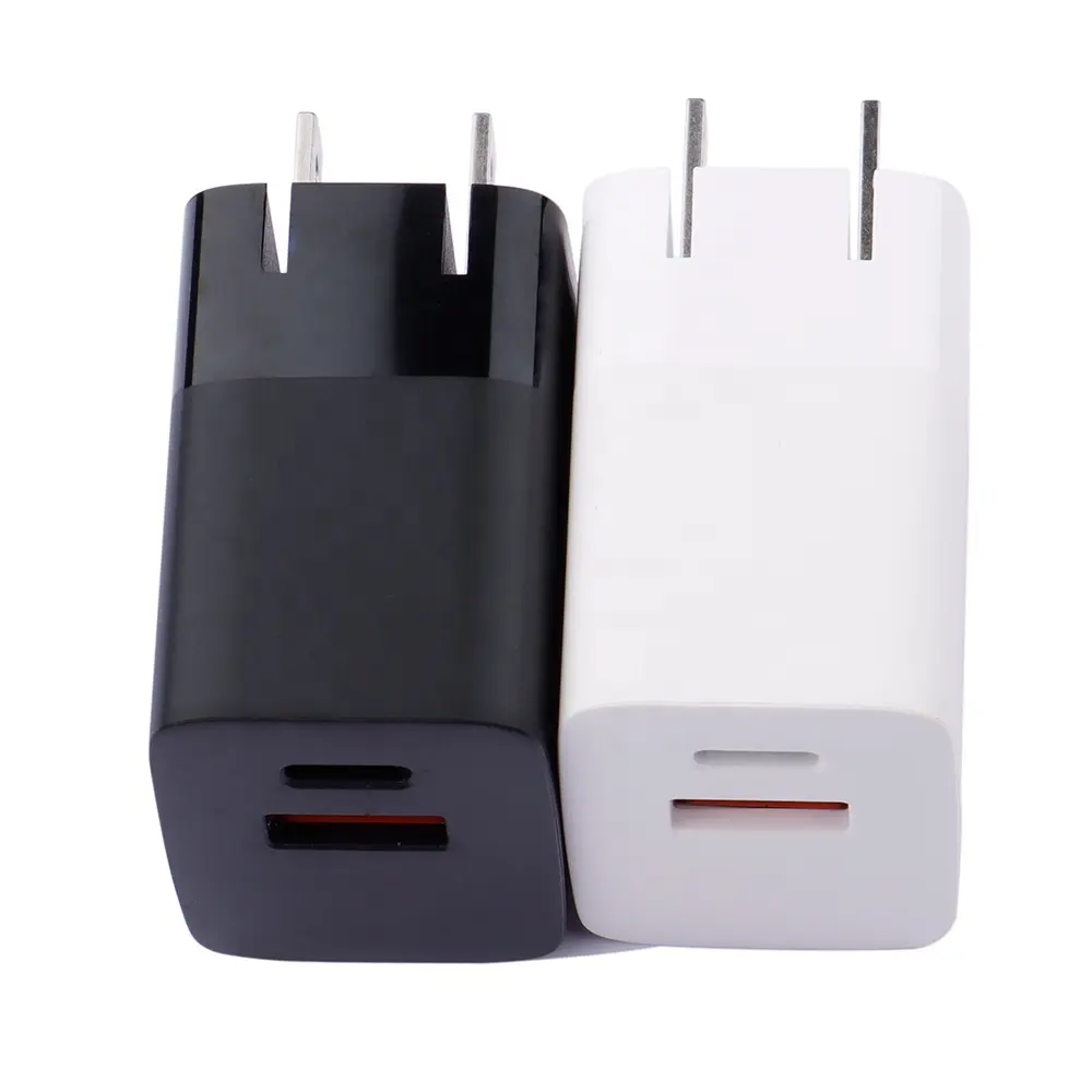 Portable folding US plug Quick Charger 20W PD fast Charger Adapter dual usb port for Samsung Universal Mobile Phone
