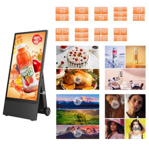 Póster digital móvil para exteriores, pantalla lcd táctil portátil con ruedas, señalización digital de carga, alimentada por batería - Product Image 6