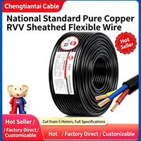Kabel Chengtiantai, Standar Nasional 1/1.5/2.5/4/6/10mm² RVV Kabel Berlapis Tembaga Murni, 2/3/5 Inti untuk Perkabelan Rumah Tangga