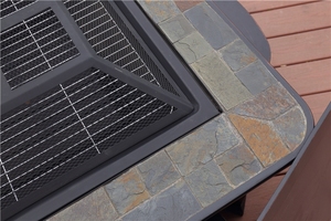 โต๊ะหินชนวนสี่เหลี่ยมสำหรับกิจกรรมกลางแจ้งเครื่องทำความร้อนสำหรับตั้งแคมป์ในสวนกลางแจ้ง - Product Image 4