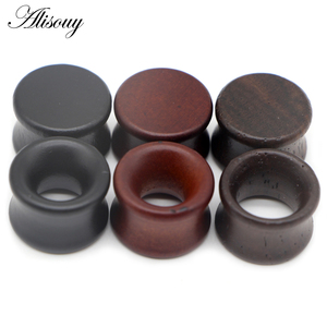 Alisouy 2 pezzi vuoto vuoto orecchie Piercing in legno tappi per auricolari manometri espansori per il corpo gioielli orecchini regalo 8mm-30mm - Product Image 1