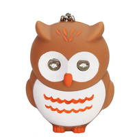 Mini lampe torche en forme de hibou mignon en plastique ABS avec son, idéale pour les cadeaux de fête pour enfants